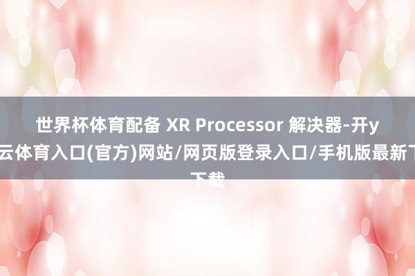 世界杯体育配备 XR Processor 解决器-开yun云体育入口(官方)网站/网页版登录入口/手机版最新下载