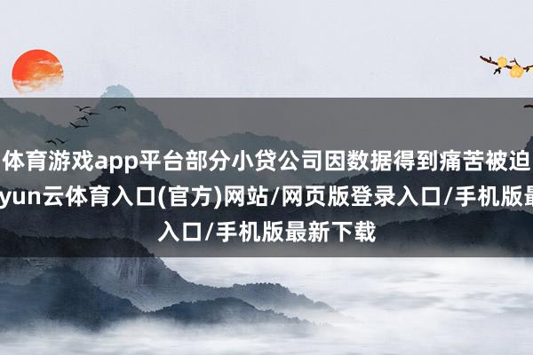 体育游戏app平台部分小贷公司因数据得到痛苦被迫歇业-开yun云体育入口(官方)网站/网页版登录入口/手机版最新下载