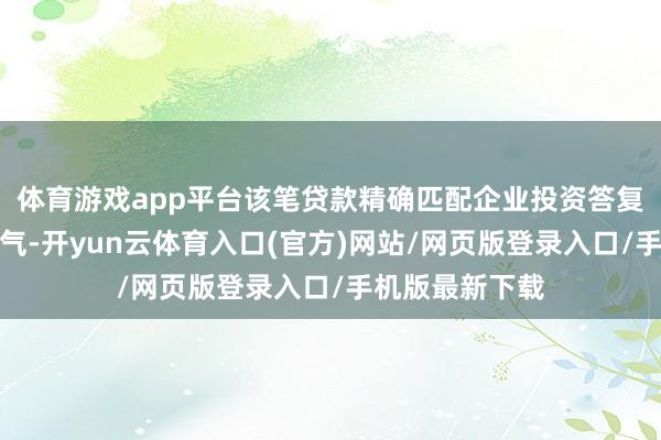 体育游戏app平台该笔贷款精确匹配企业投资答复周期与还款才气-开yun云体育入口(官方)网站/网页版登录入口/手机版最新下载