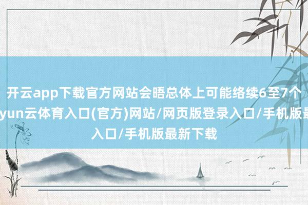 开云app下载官方网站会晤总体上可能络续6至7个小时-开yun云体育入口(官方)网站/网页版登录入口/手机版最新下载