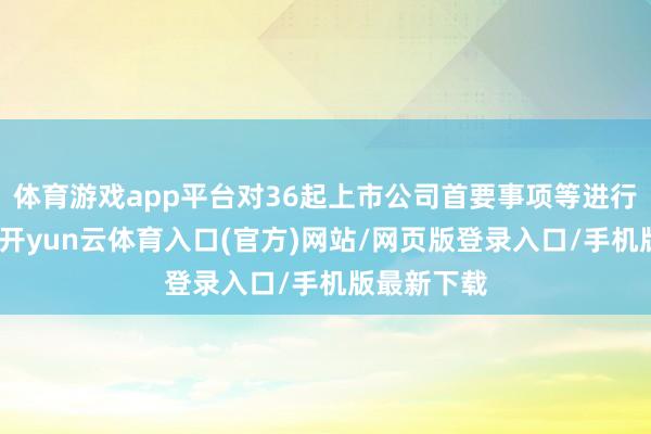 体育游戏app平台对36起上市公司首要事项等进行专项核查-开yun云体育入口(官方)网站/网页版登录入口/手机版最新下载