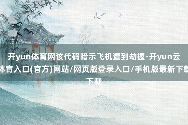 开yun体育网该代码暗示飞机遭到劫握-开yun云体育入口(官方)网站/网页版登录入口/手机版最新下载